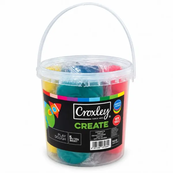 Croxley Create Play Dough Standard Colours 5 x 100g Croxley Create Play Dough Standard Colours 5 x 100g Tub