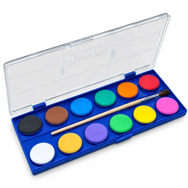 Croxley Create 12 Colour Watercolour Paint Set with Brush in Retail Pack