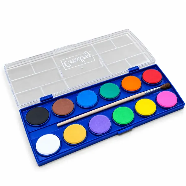 Croxley Create 12 Colour Watercolour Paint Set with Brush in Retail Pack