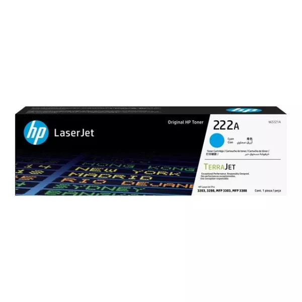 HP 222A Cyan Original Toner Cartridge (W2221A) HP 222A Cyan Original Toner Cartridge (W2221A)