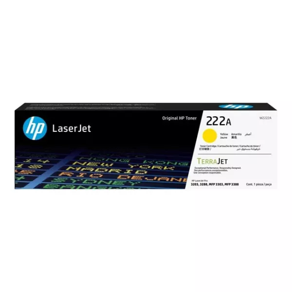 HP 222A Yellow Original Toner Cartridge (W2222A) HP 222A Yellow Original Toner Cartridge (W2222A)