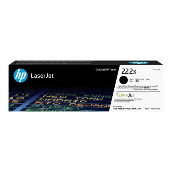 HP 222X Black High Yield Original Toner Cartridge (W2220X) HP 222X Black High Yield Original Toner Cartridge (W2220X)