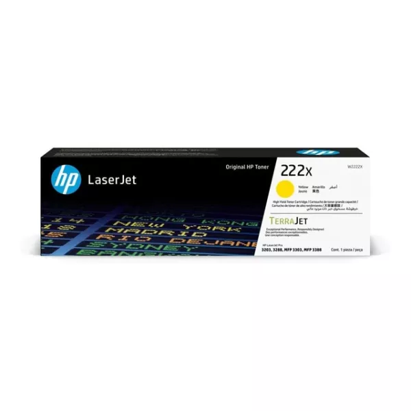 HP 222X Yellow High Yield Original Toner Cartridge (W2222X) HP 222X Yellow High Yield Original Toner Cartridge (W2222X)