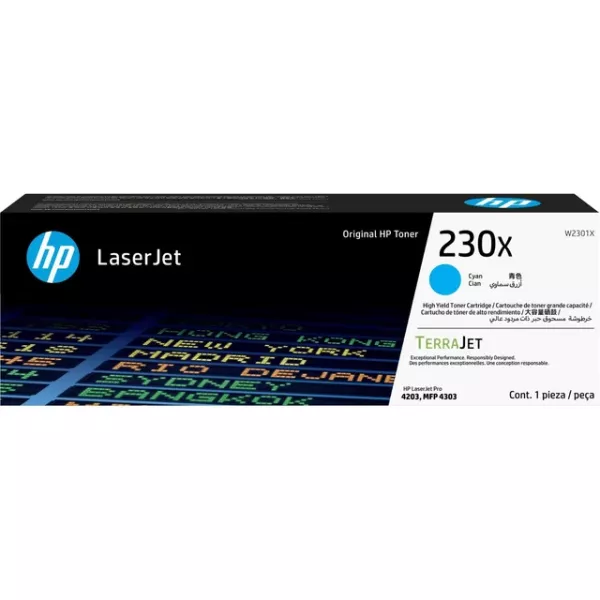 HP 230X Cyan High Yield Original Toner Cartridge (W2301X)