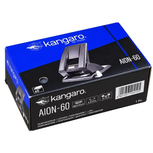 KANGARO AION-60 Heavy Duty 2-Hole Punch 60 Sheet KANGARO AION-60 heavy duty 2-hole punch with adjustable paper guide