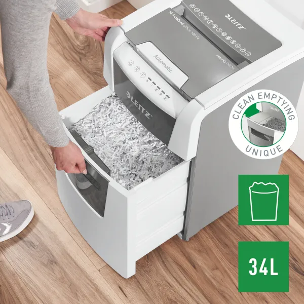 Leitz IQ Autofeed Office 100X P4 Cross Cut Paper Shredder (100 Sheet) Leitz IQ Autofeed Office 100X P4 Cross Cut Paper Shredder (100 Sheet)