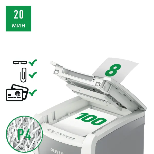 Leitz IQ Autofeed Office 100X P4 Cross Cut Paper Shredder (100 Sheet) Leitz IQ Autofeed Office 100X P4 Cross Cut Paper Shredder (100 Sheet)