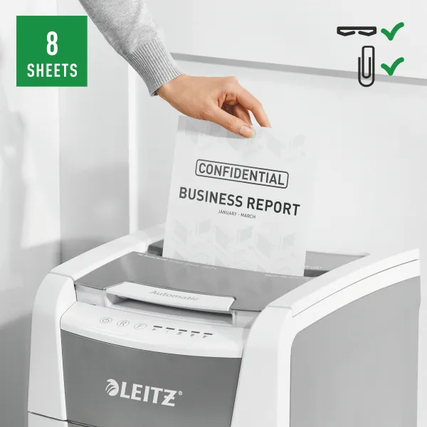 Leitz IQ Autofeed Office 100X P4 Cross Cut Paper Shredder (100 Sheet) Leitz IQ Autofeed Office 100X P4 Cross Cut Paper Shredder (100 Sheet)