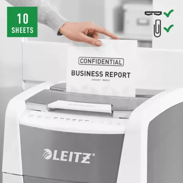 Leitz IQ Autofeed Office 300 P4 Cross Cut Paper Shredder (300 Sheet) Leitz IQ Autofeed Office 300 P4 Cross Cut Paper Shredder (300 Sheet)