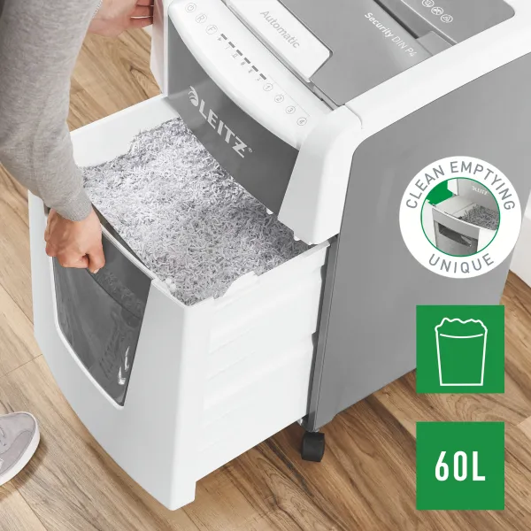 Leitz IQ Autofeed Office 300 P4 Cross Cut Paper Shredder (300 Sheet) Leitz IQ Autofeed Office 300 P4 Cross Cut Paper Shredder (300 Sheet)