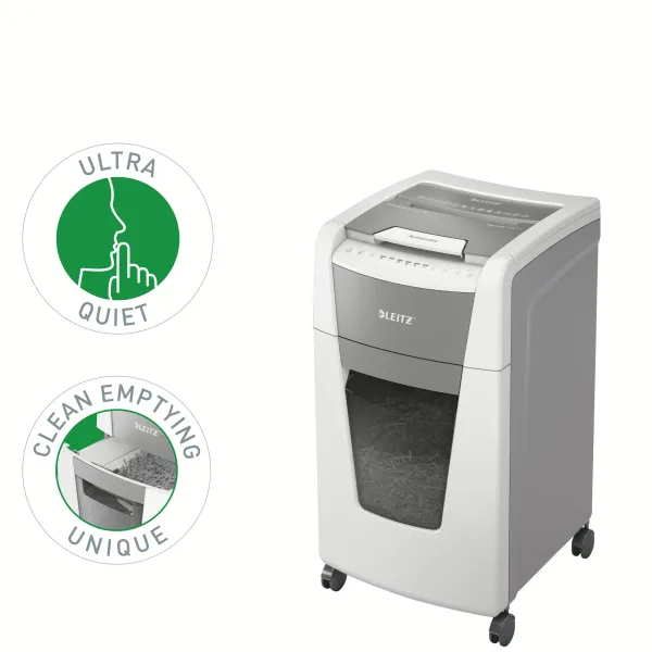 Leitz IQ Autofeed Office 300 P4 Cross Cut Paper Shredder (300 Sheet) Leitz IQ Autofeed Office 300 P4 Cross Cut Paper Shredder (300 Sheet)