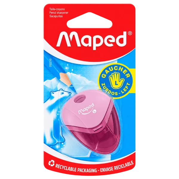 Maped Left-Handed Pencil Sharpener Yellow 032210 Maped 1-Hole Left-Handed Pencil Sharpener Yellow 032210