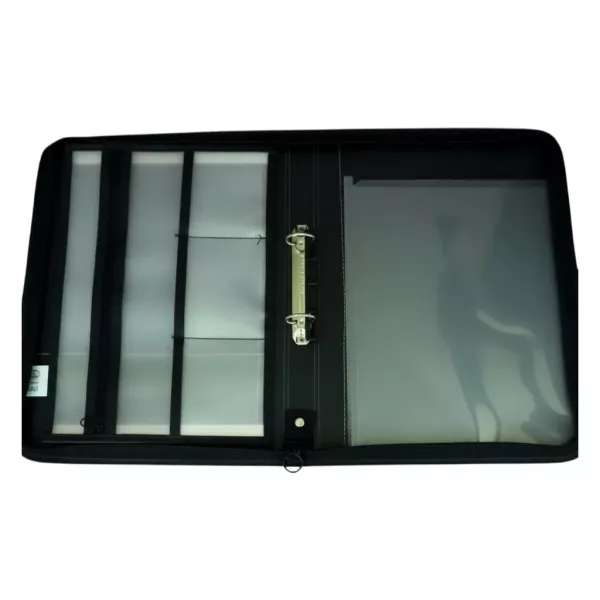 MEECO A4 Conference Folder With Zip - Black