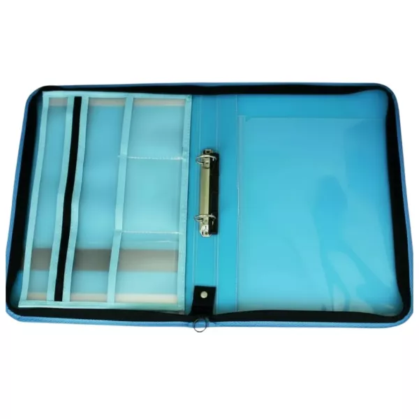 MEECO A4 Conference Folder With Zip - Blue