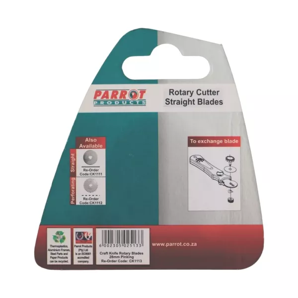 Parrot Rotary Plastic Craft Knife Straight Blades Refill Pack
