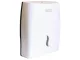 Parrot JA0507 paper hand towel dispenser front view Parrot JA0507 white plastic paper hand towel dispenser front view with viewing window