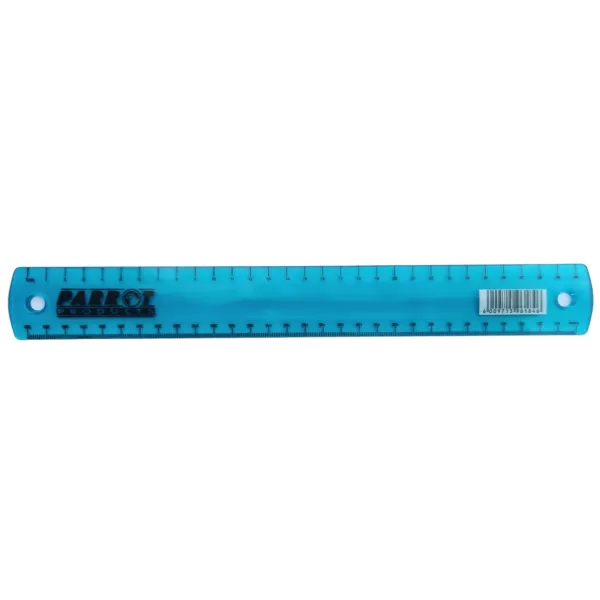 Parrot Plastic Ruler 30cm Blue Transparent Metric Measuring Ruler Parrot Plastic Ruler 30cm Blue Transparent Metric Measuring Ruler
