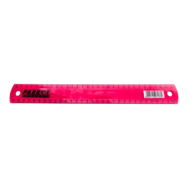Parrot Plastic Ruler 30cm Pink Transparent Metric Measuring Ruler Parrot Plastic Ruler 30cm Pink Transparent Metric Measuring Ruler