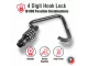Parrot Hook Lock Front View AL6302 Parrot AL6302 hook lock front view with 4 digit combination dial