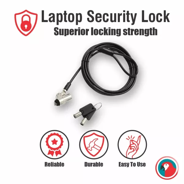 Parrot Laptop Security Cable Lock AL6303 Parrot AL6303 laptop security cable lock with key and steel cable
