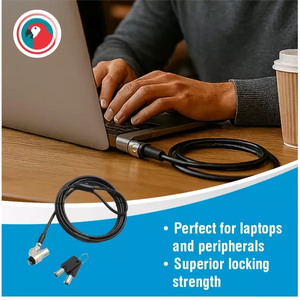 Parrot Laptop Security Cable Lock AL6303 Parrot AL6303 laptop security cable lock with key and steel cable