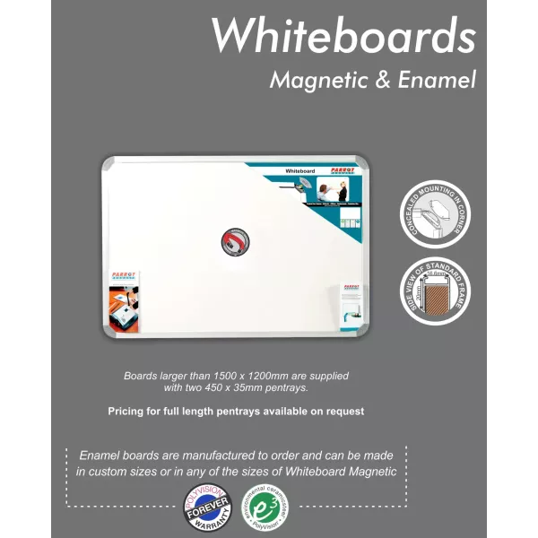 Parrot BD0920 Magnetic Whiteboard 600x450mm front product view