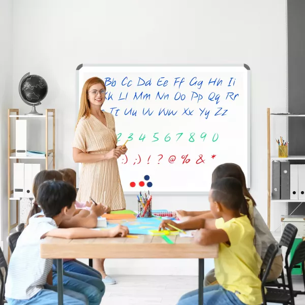 Parrot BD0948 Magnetic Whiteboard 1200x1000mm front view with aluminium frame