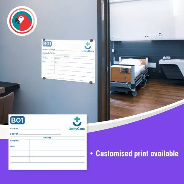 Parrot Hospital Glass Bed Board with Print - A3