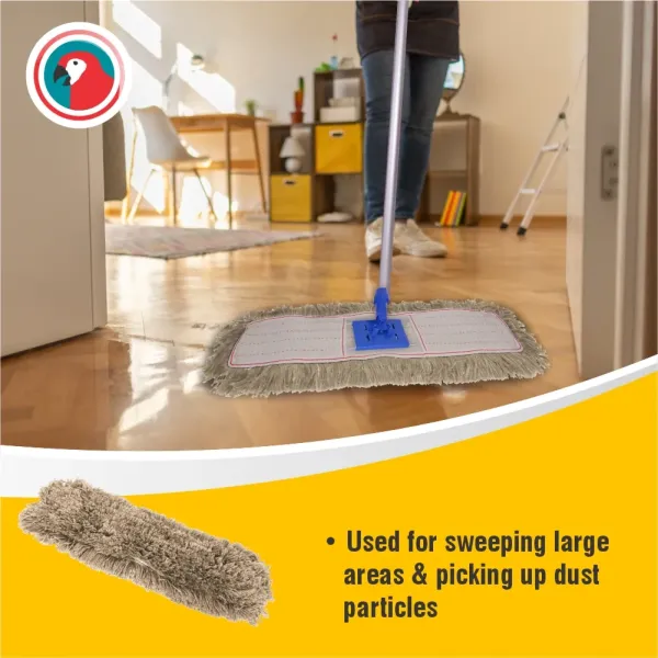 Parrot 600 mm cotton dust mop sweeper sleeve for collecting fine dust on large floor areas