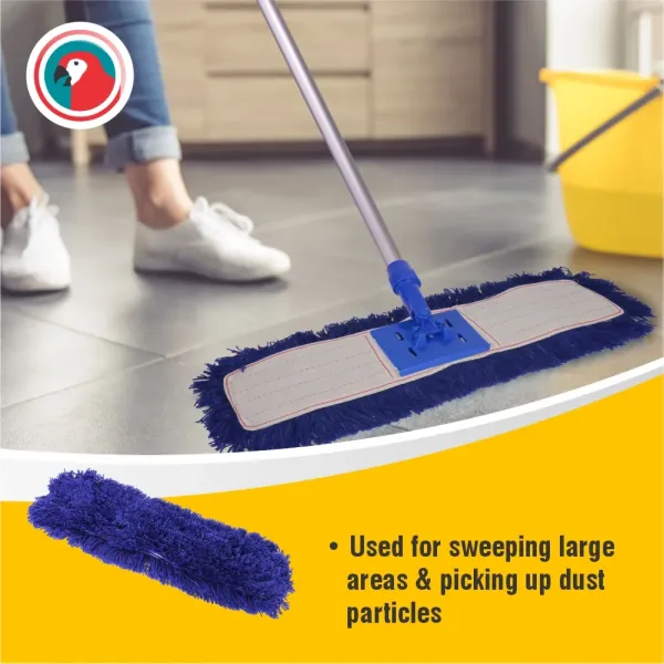 Parrot Acrylic Dust Mop Sweeper Sleeve 600 mm Blue Parrot blue 600 mm acrylic dust mop sweeper sleeve for dry floor cleaning