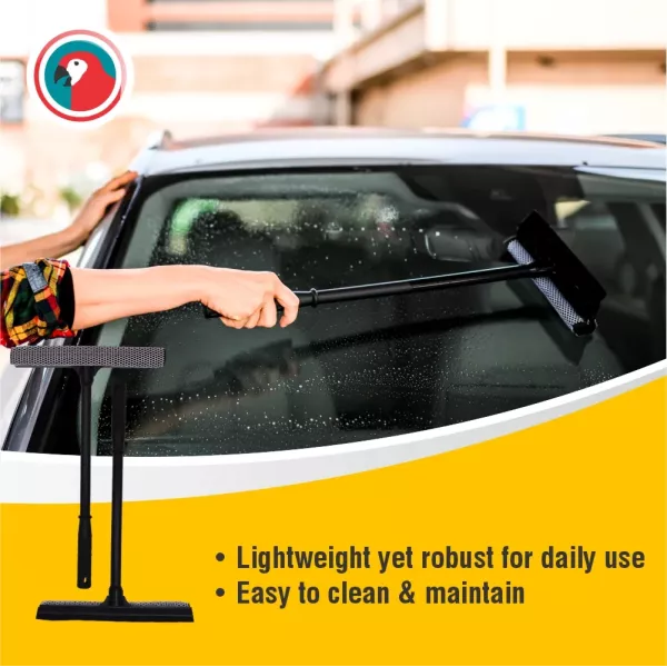 Parrot Squeegee Garage Plastic shown in front product view with black handle and rubber blade