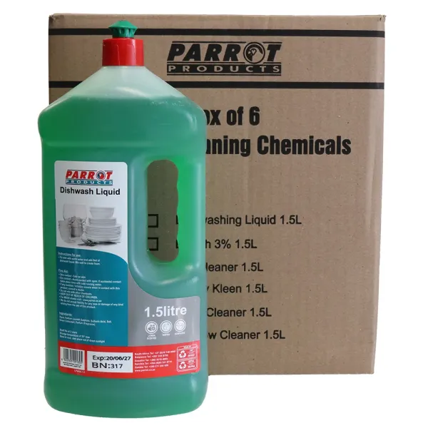 Parrot Dishwashing Liquid Lemon 1.5 L - Box of 6 Parrot Dishwashing Liquid Lemon 1.5 L - Box of 6
