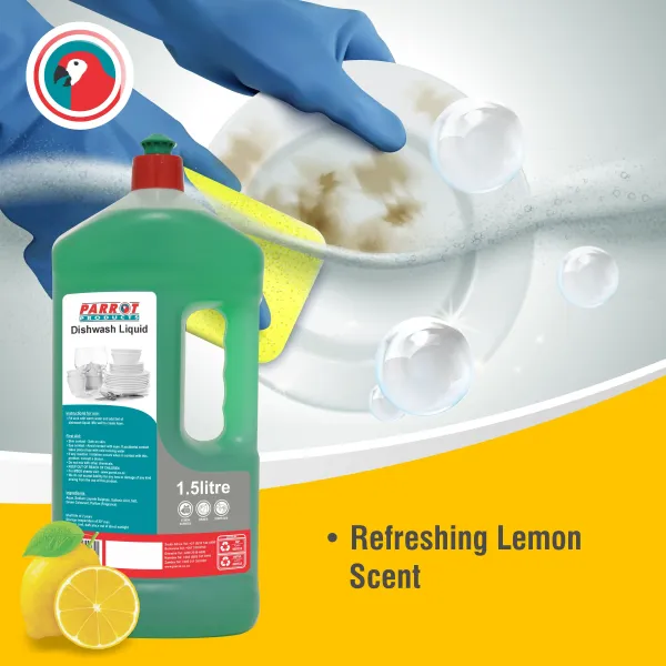 Parrot Dishwashing Liquid Lemon 1.5 L - Box of 6 Parrot Dishwashing Liquid Lemon 1.5 L - Box of 6