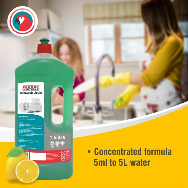 Parrot Dishwashing Liquid Lemon 1.5 L - Box of 6 Parrot Dishwashing Liquid Lemon 1.5 L - Box of 6