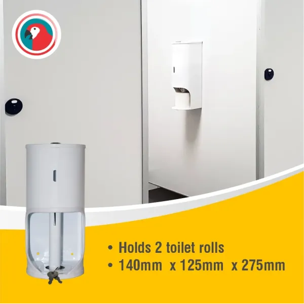 Parrot TR2 Lockable Toilet Roll Holder - White Parrot TR2 Lockable Toilet Roll Holder - White