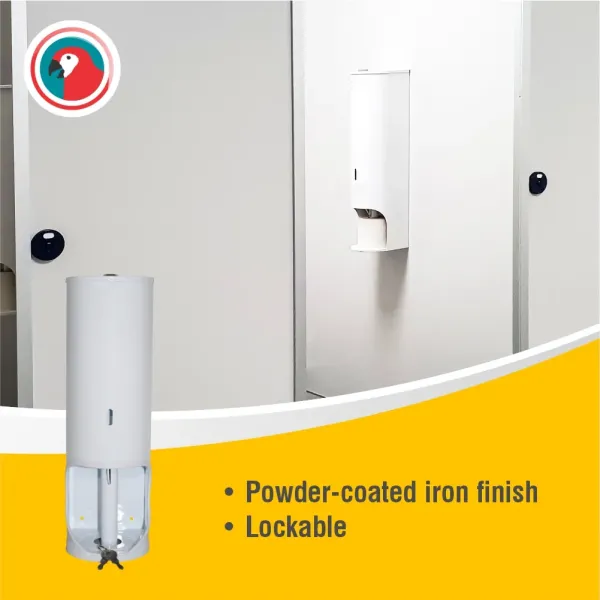 Parrot TR3 Lockable Toilet Roll Holder - White Parrot TR3 Lockable Toilet Roll Holder - White