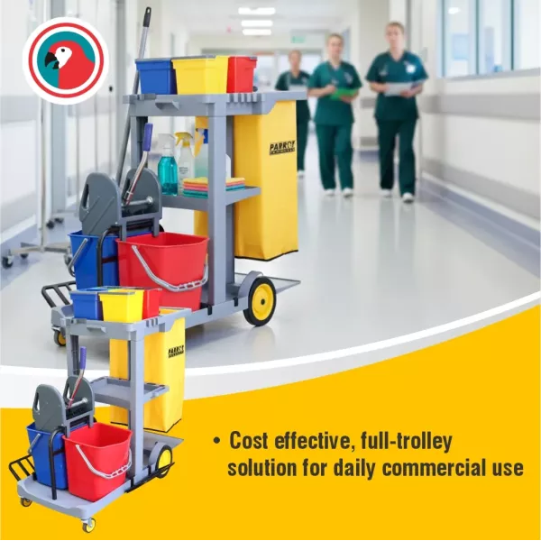 Parrot Janitorial Multipurpose Service Trolley Deluxe