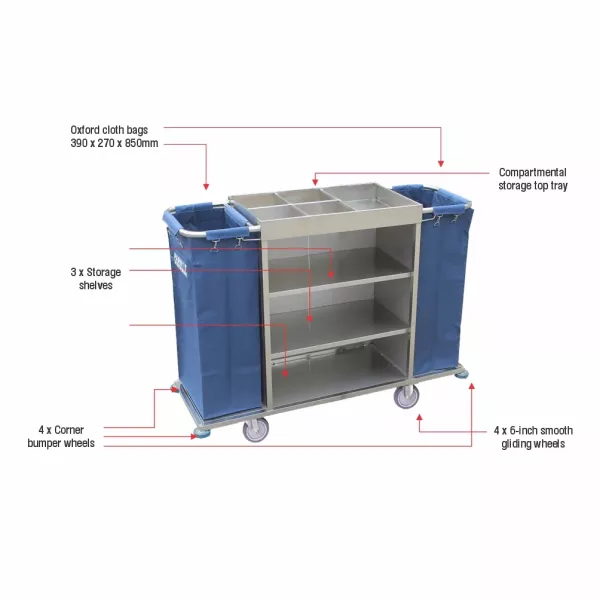 Parrot Janitorial Multipurpose Service Trolley Deluxe