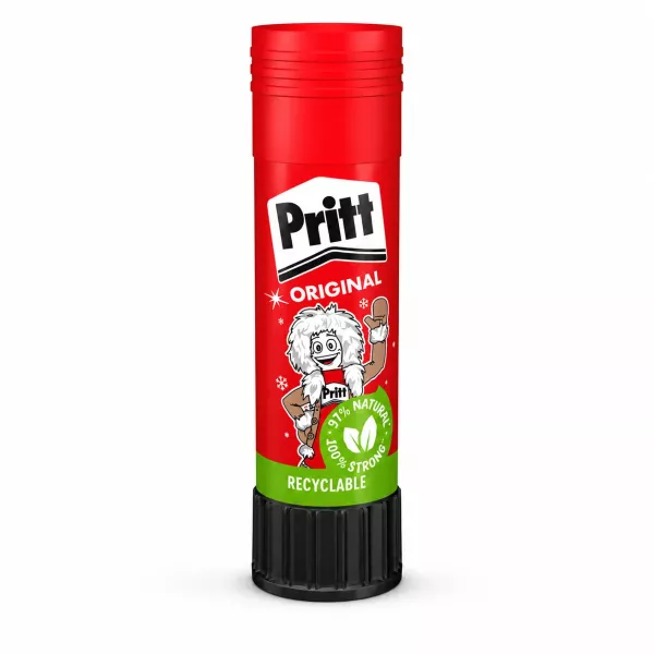 Pritt Original Glue Stick 43g red recyclable tube with black twist base for school, office and craft use