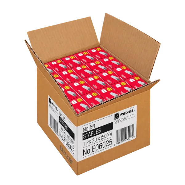 Rexel No.56 26/6 staples 5000 per box bulk pack stack