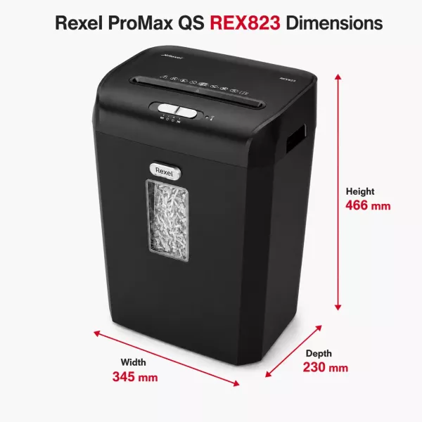 Rexel ProMax QS REX823 P4 Cross Cut Paper Shredder Rexel ProMax QS REX823 P4 cross cut paper shredder with 8 sheet capacity