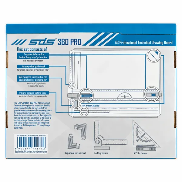 SDS 360 Pro A3 professional technical drawing board with drafting accessories