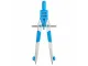 SDS blue bow compass with metal construction, fine adjustment wheel and interchangeable lead holder