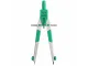 SDS green bow compass showing metal legs, precision adjustment wheel and interchangeable lead holder