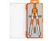 SDS Bow Compass Set Orange - Open Case SDS orange bow compass set in transparent storage case with SDS branding
