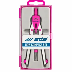 SDS pink bow compass set in transparent protective case with original SDS product branding
