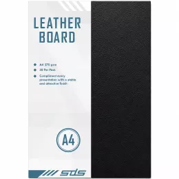 SDS A4 Binding Cover Leather Grain 270gsm Black - Pack of 50