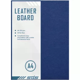 SDS A4 Binding Cover Leather Grain 270gsm Blue - Pack of 50