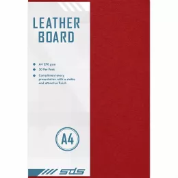 SDS A4 Binding Cover Leather Grain 270gsm Red - Pack of 50