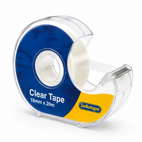 Sellotape Clear Tape 18mm x 25m blister pack Sellotape clear tape 18mm x 25m in blue and yellow blister packaging